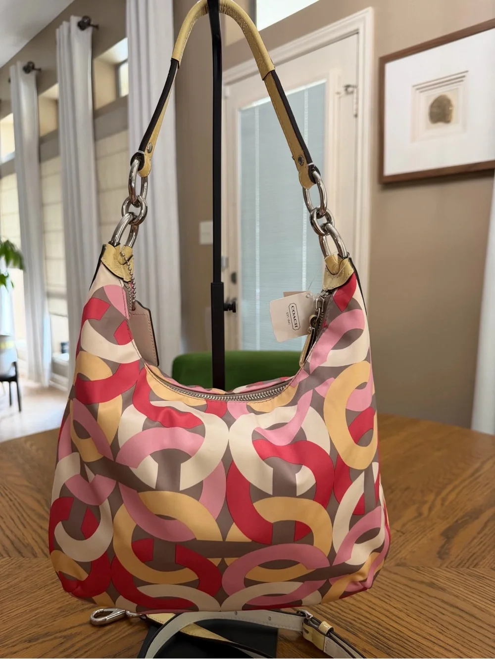 Coach Kristin Logo Chain Link Hobo Shoulder Bag